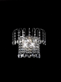 Rosina Polished Chrome Crystal Wall Lights Diyas Flush Crystal Wall Lights